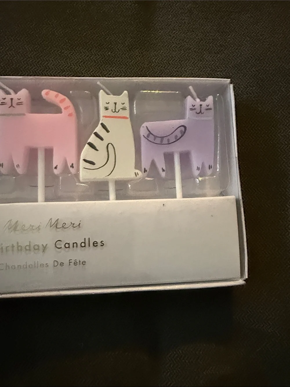 Meri Meri Pastel Cat Birthday Candle Set